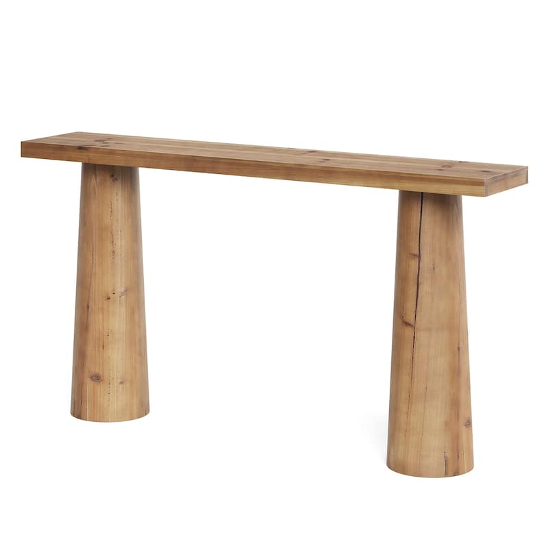 63-Inch Solid Wood Rectangular Console Couch Table for Entryway