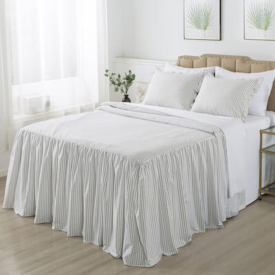 Polka Dot Ruffle Skirt bedspread with 30-inch Drop