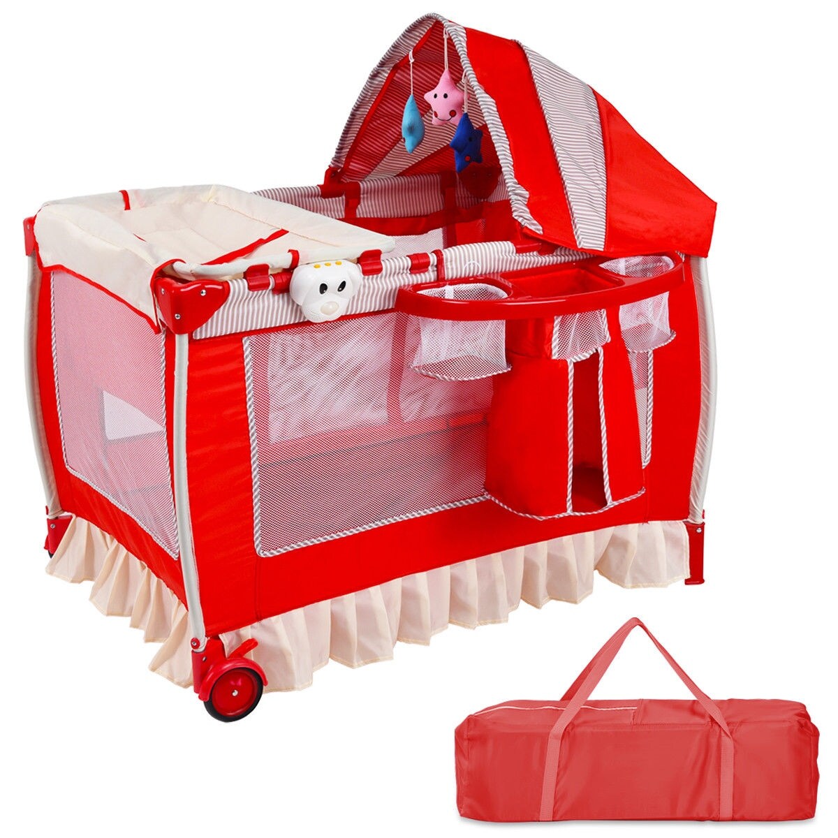 red bassinet