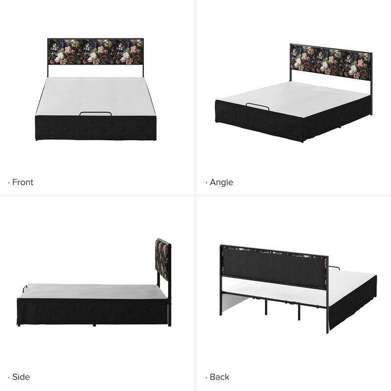 Oliver Modern Washable Slipcover Bed Upholstered Metal by HULALA HOME