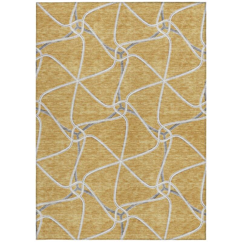 HomeRoots Geometric Contemporary Rectangle Outdoor Rug