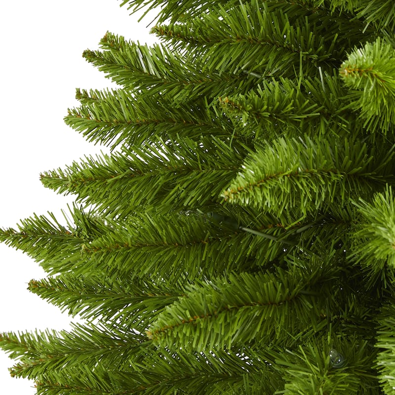3ft. Pine Artificial Christmas Tree with 50 Warm White Lights and 143 Branches - Compact Holiday X-Mas Accent Tree