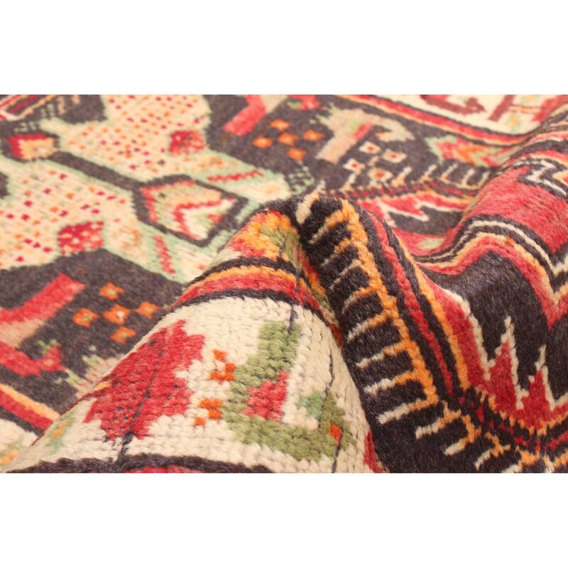 ECARPETGALLERY Hand-knotted Baluch Black Wool Rug - 2'0 x 6'7