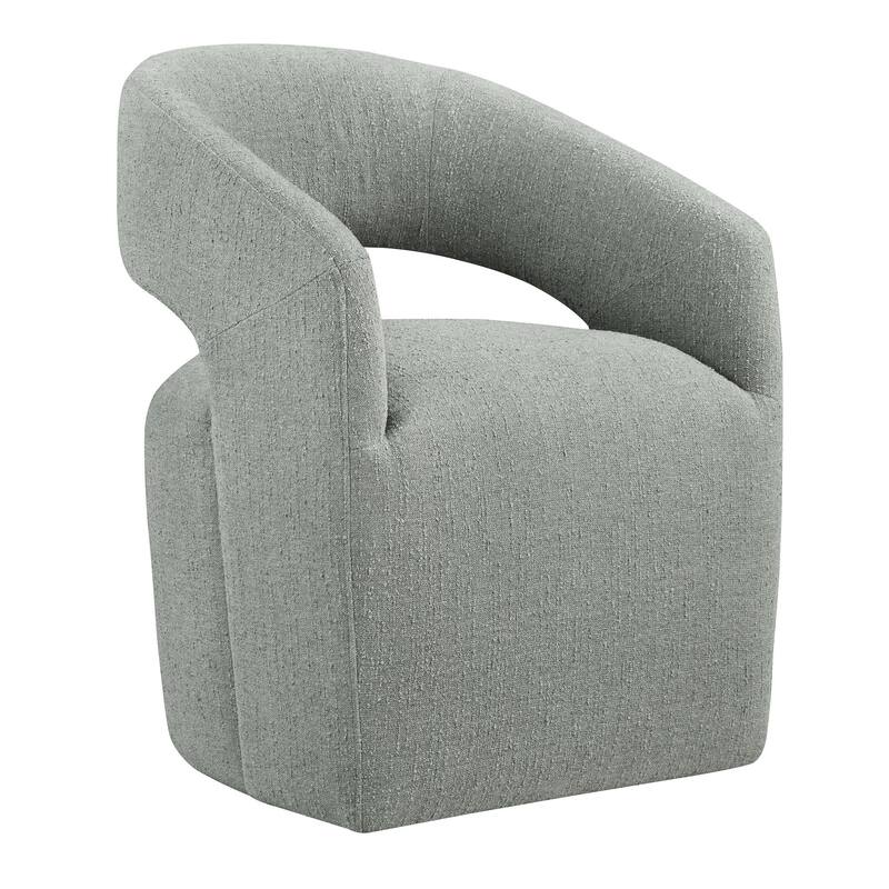 Joey Modern Barrel Dining Chair with Caster Wheels & Open Back Fully Assembled