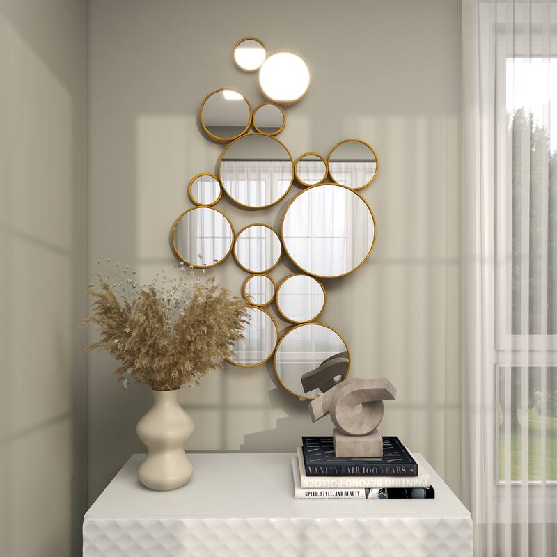 CosmoLiving by Cosmopolitan Gold Metal Bubble Cluster Room Wall Mirror