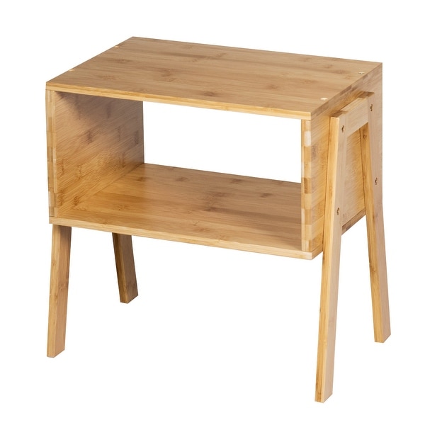 White Side End Tables Set of 2 Night Stand Single Cube Shelving Storage Small