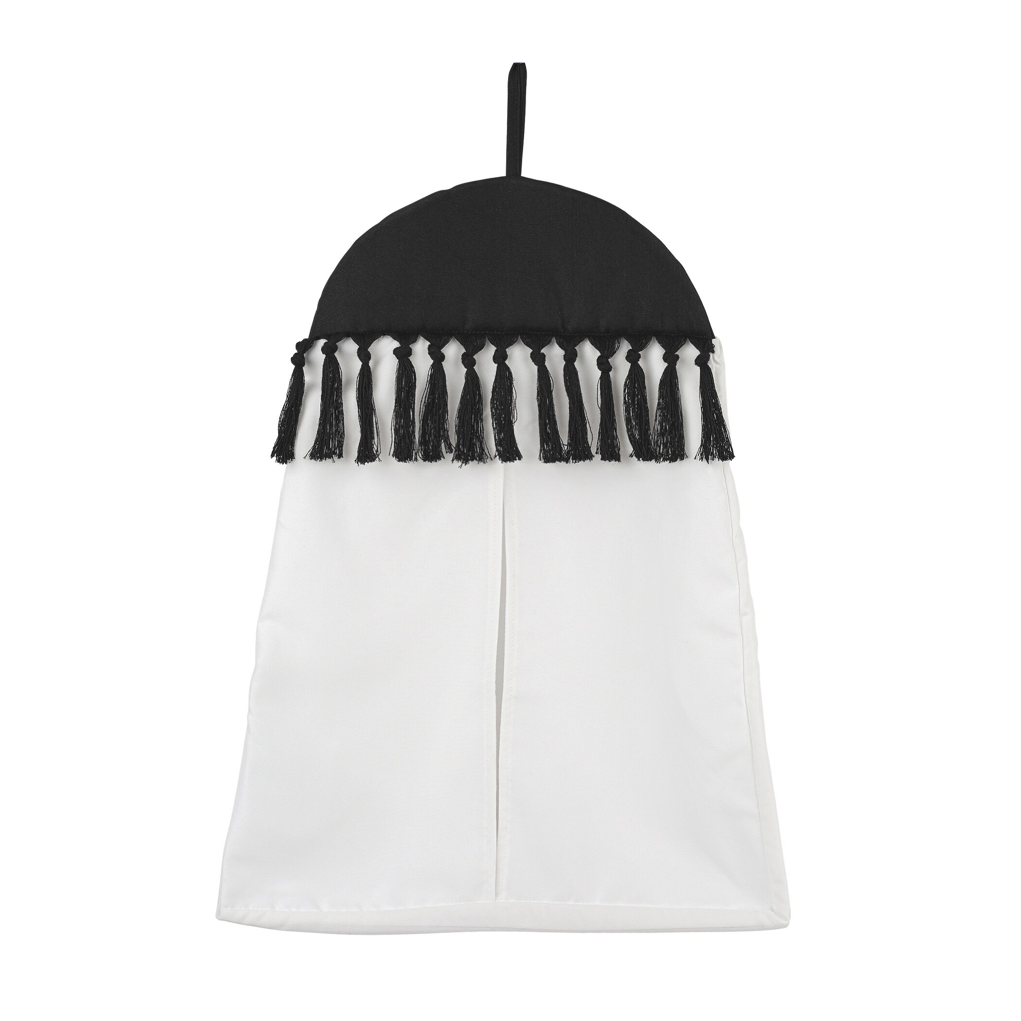 Sweet Jojo Designs Black White Boho Stitch Boy Girl Gender Neutral Unisex 4p Nursery Crib Bedding Set Farmhouse Bohemian Fringe