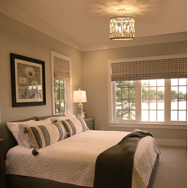 4 - Light Metal Ring - Shaped Semi - Flush Mount Ceiling Light