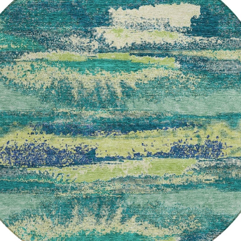 HomeRoots Abstract Transitional Rectangle Outdoor Rug