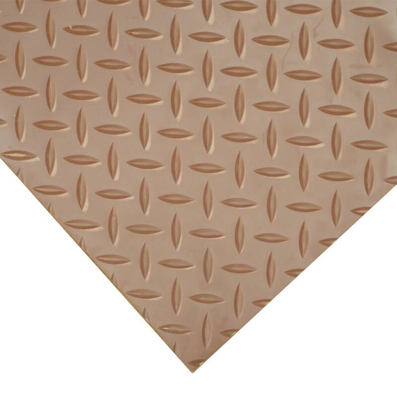 Goodyear Diamond-Plate Rubber Flooring -- 3.5mm x 36" x 8ft - Brown - 36x96