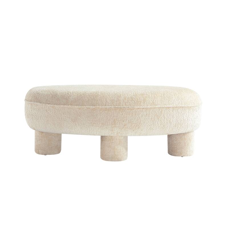 Manhattan Comfort Tribeca Chenille Accent Ottoman