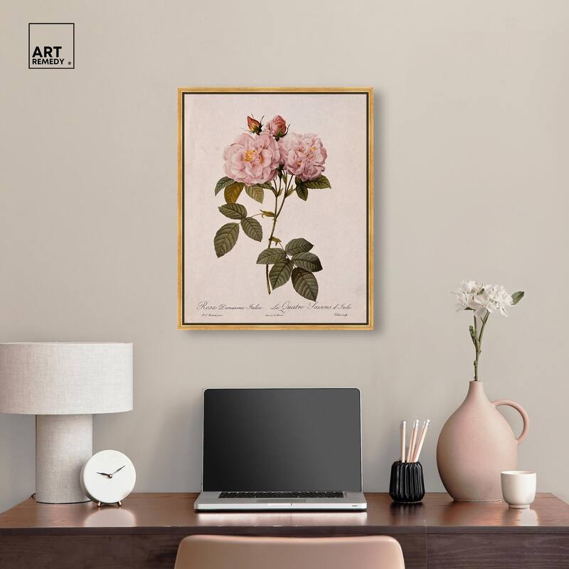 Damask Rose Canvas by Art Remedy