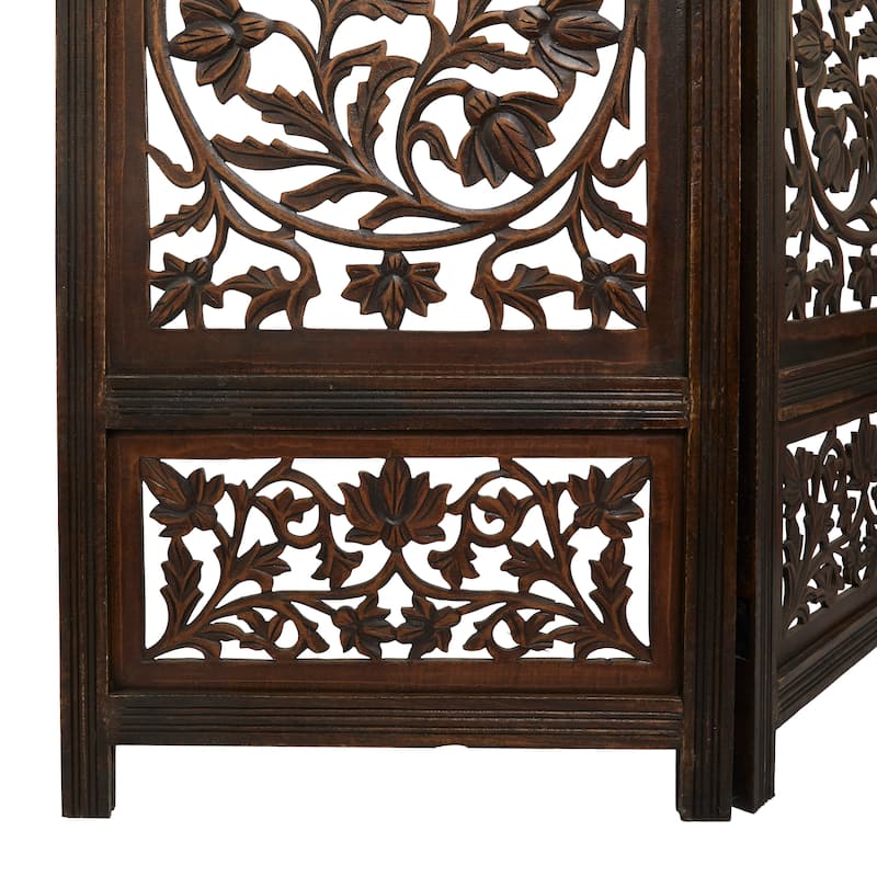 Brown MDF Traditional Room Divider Screen 72 x 80 x 1
