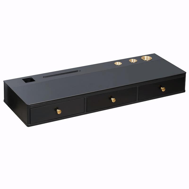 47" Floating Shelf with Drawer: Stylish Wall-Mounted Vanity Table