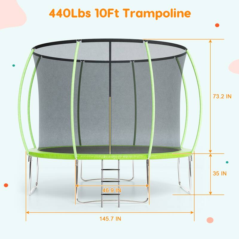 Trampolines for Kids Adults with Enclosure Ladder for Outdoor Jump