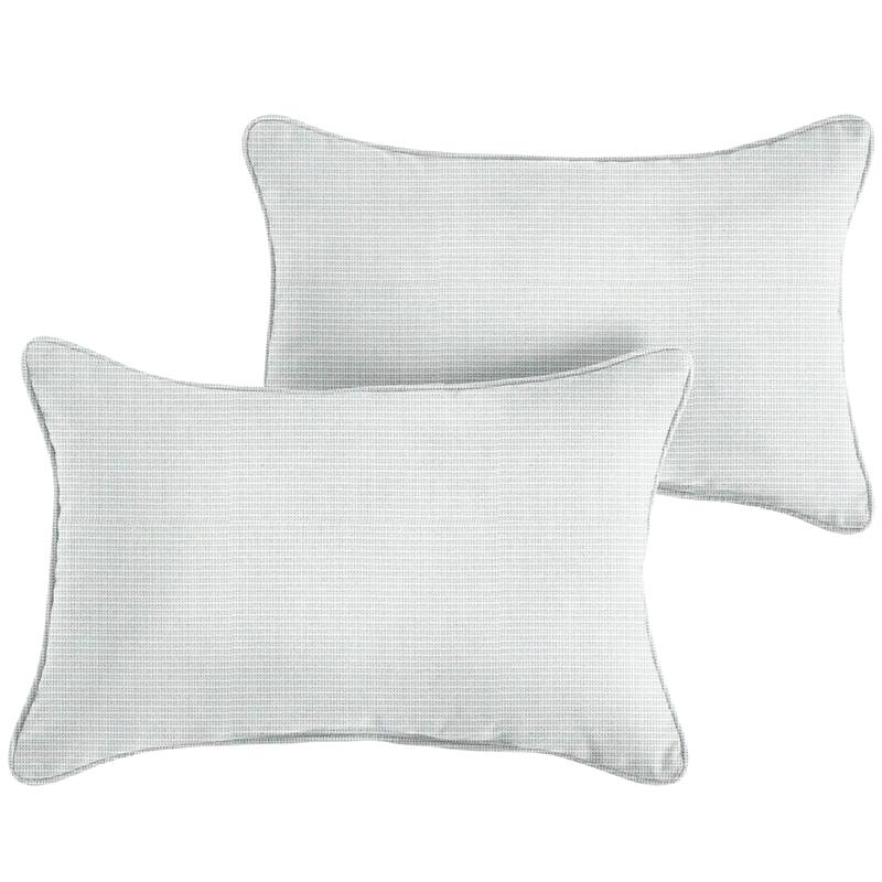 Sorra Home Sunbrella Canvas Indoor/Outdoor Corded Lumbar Pillows (Set of 2)