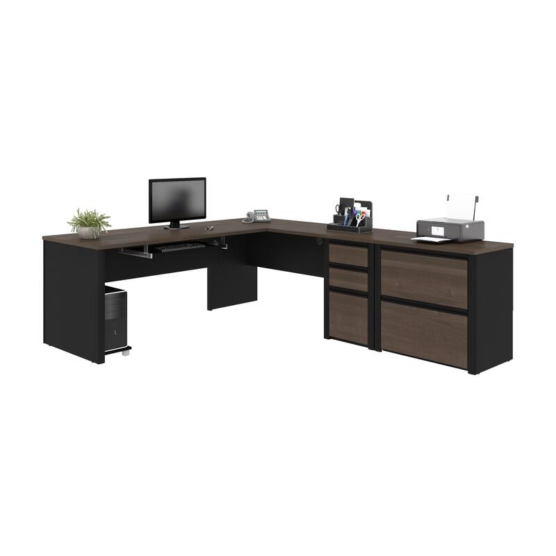 Bestar Connexion L-shaped Workstation with Lateral File