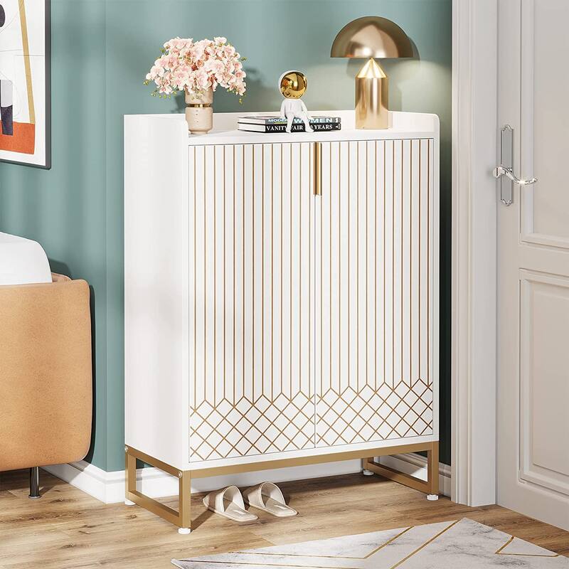 25 Pair Shoe Storage Cabinets with Doors for Bedroom Hallway Living Room