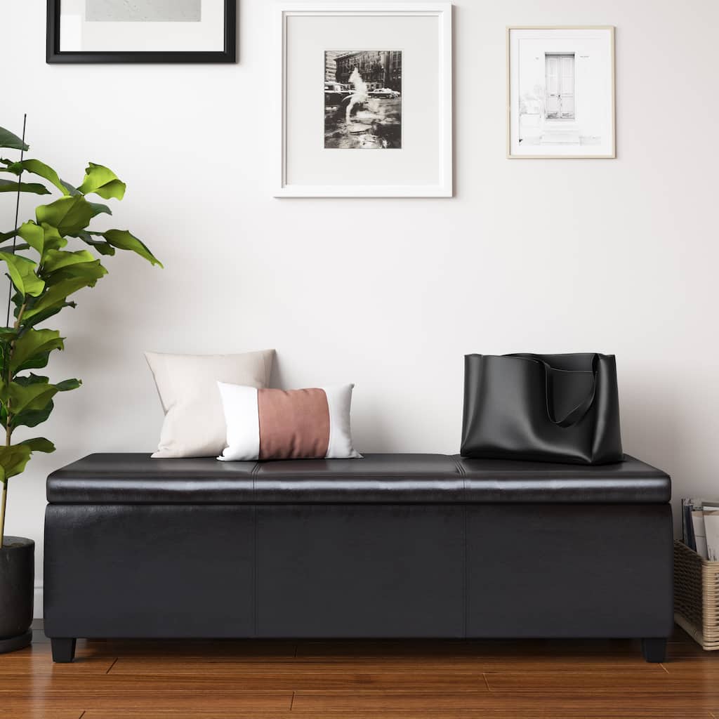WYNDENHALL Franklin 54 inch Wide Contemporary Rectangle Storage Ottoman