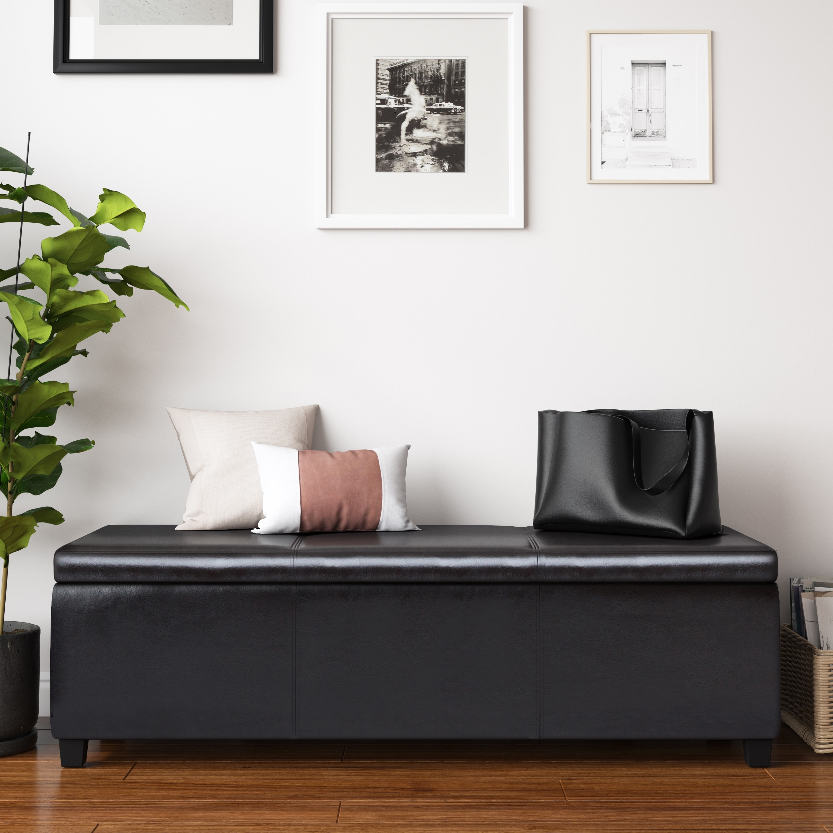 WYNDENHALL Franklin 54 inch Wide Contemporary Rectangle Storage Ottoman