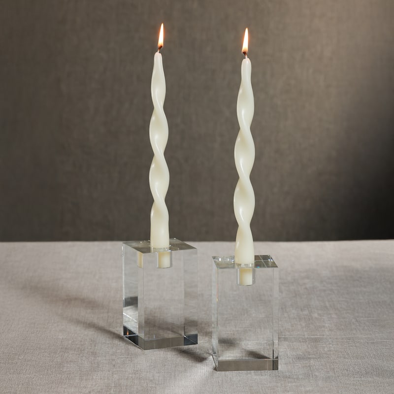 Lumière Twist Formal Taper Candles, Set of 12 - Holiday Table Décor