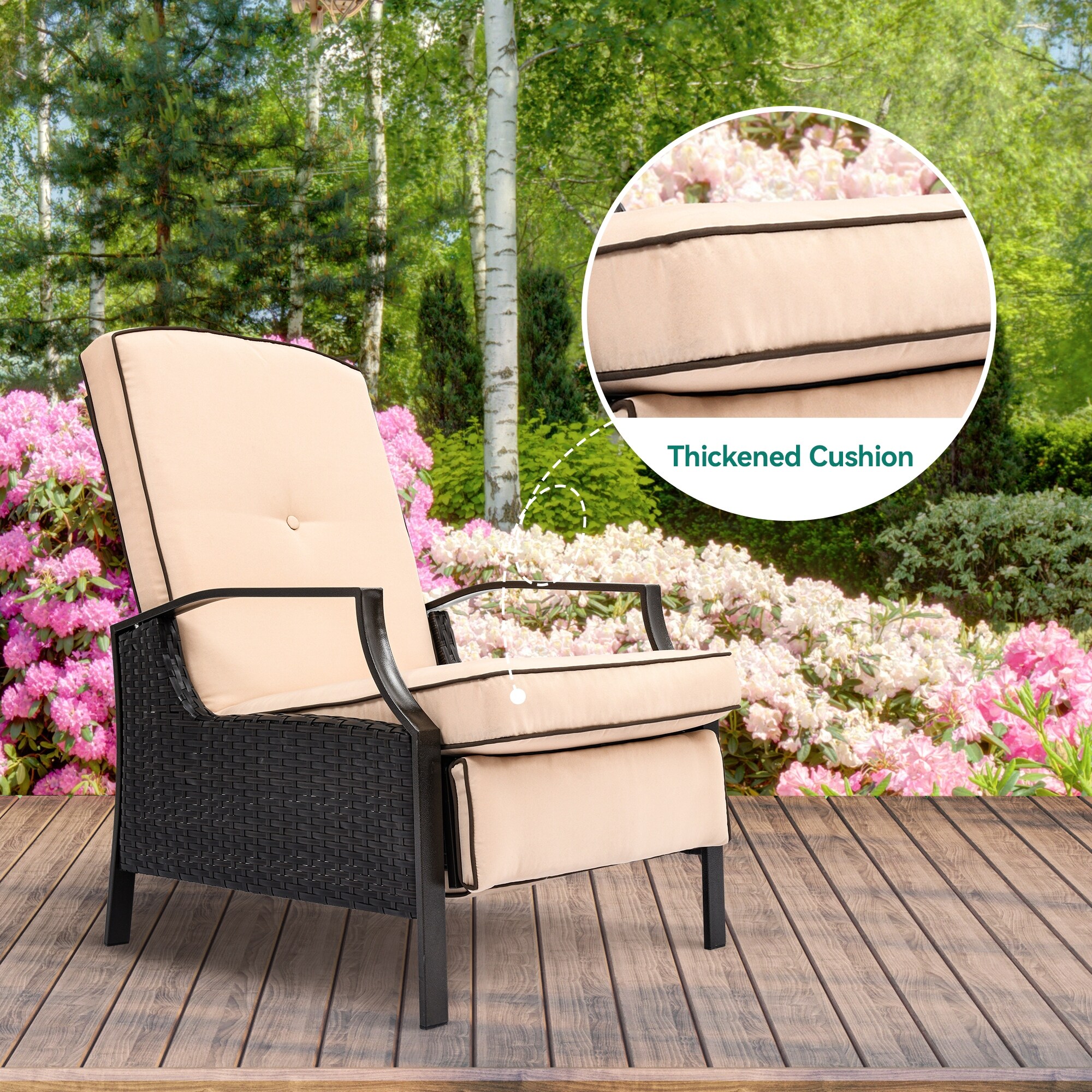 Outdoor patio chairs with cushions deals