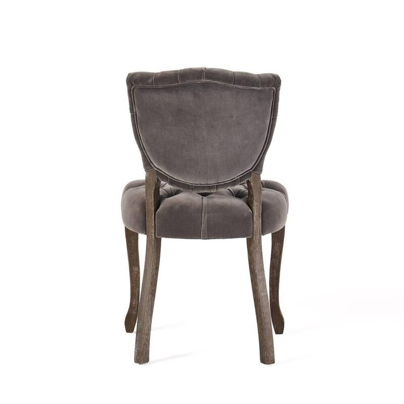 Velvet Dining Chairs Set of 2, Kitchen Side Chairs, Tufted Dining Room Chairs with Padded Seat and Wood Legs for Living Room
