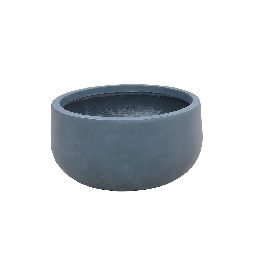Kante Lightweight Concrete Outdoor Round Bowl Planter, Small, 8 Inch Tall