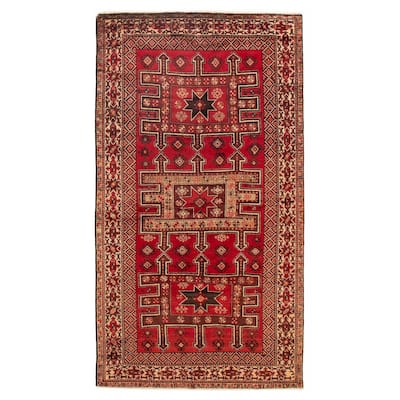 ECARPETGALLERY Hand-knotted Melis Red Wool Rug - 4'7 x 8'3