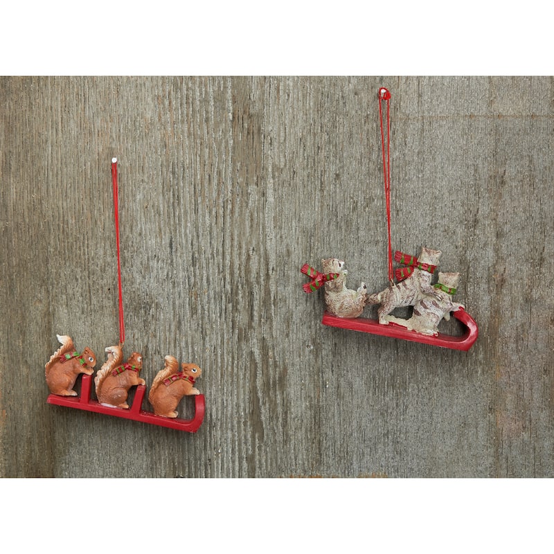 Squirrel/Raccoon Ornament, Set of 2 - Set of 2