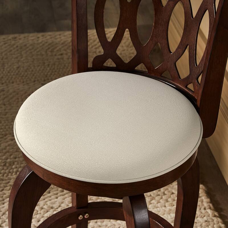 Verona Swivel 24-inch Counter Height Stool by iNSPIRE Q Classic - Pearl (made to order) - Scroll