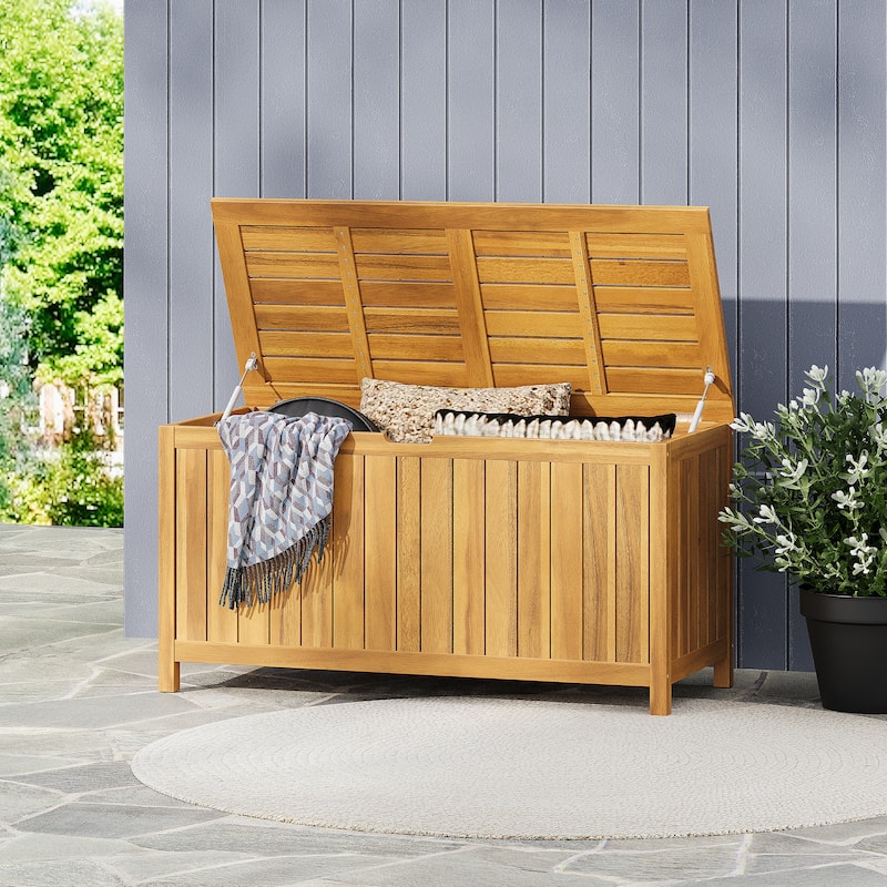Alberta Outdoor Acacia Wood 100 Gallon Storage Deck Box by Christopher Knight Home - Teak