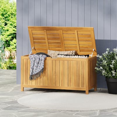 Alberta Outdoor Acacia Wood 100 Gallon Storage Deck Box by Christopher Knight Home