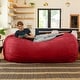 preview thumbnail 45 of 49, Jaxx 7ft Oversized Bean Bag Couch – Extra Large 3-Seat Floor Sofa with Washable Cover Play Rooms, Living Rooms & Basements Cinnabar
