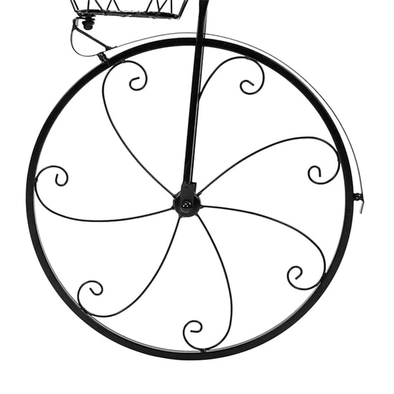 Large Bike Planter Garden Ornament Metal Bicycle Plant Stand with 3 Flower Pots Indoor Outdoor
