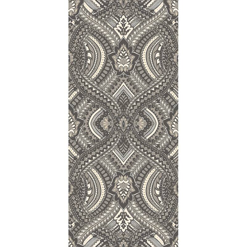 Hoopla Walls Ogee Black Peel and Stick Wallpaper - N/A