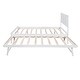 preview thumbnail 9 of 15, Full Size Platform Bed with Adjustable Trundle, Headboard for Added Stability, Pine Wood and MDF Construction, White