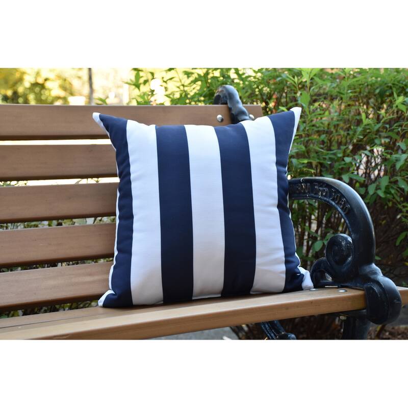18 x 18 Inch Rugby Stripe Stripe Print Outdoor Pillow