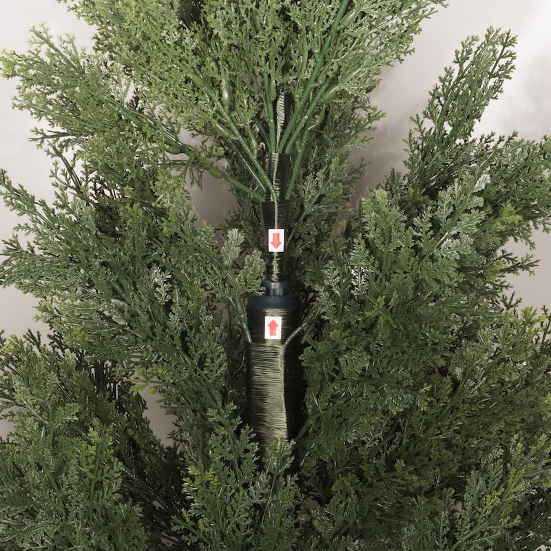 6FT Artificial Cypress Tree UV Resistant, Realistic Indoor Outdoor Fake Topiary Plant, Garden or Entryway Decoration, 1pc/set