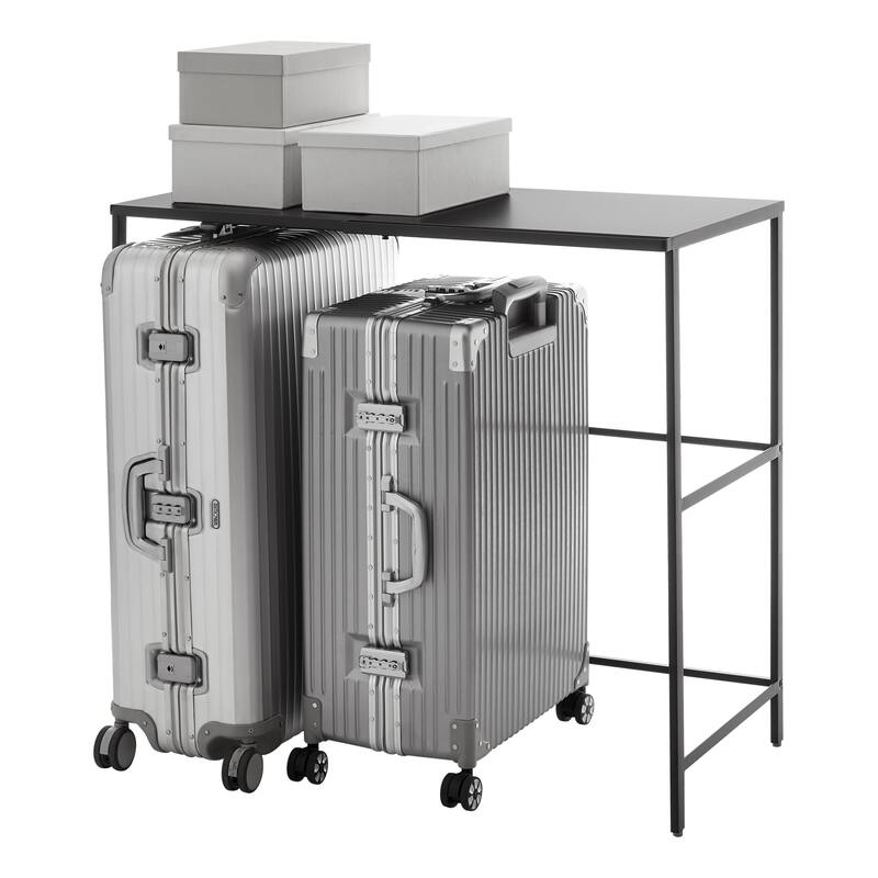 Yamazaki Home Expandable Suitcase Rack, Steel, Expandable - L 18.9 x W 36.22 x H 33.46 inches - Black