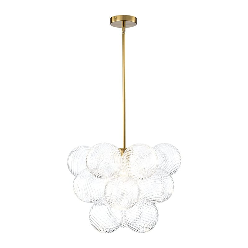 Glam Single-light Dining Room Glass Globe Bubble Chandelier - N/A