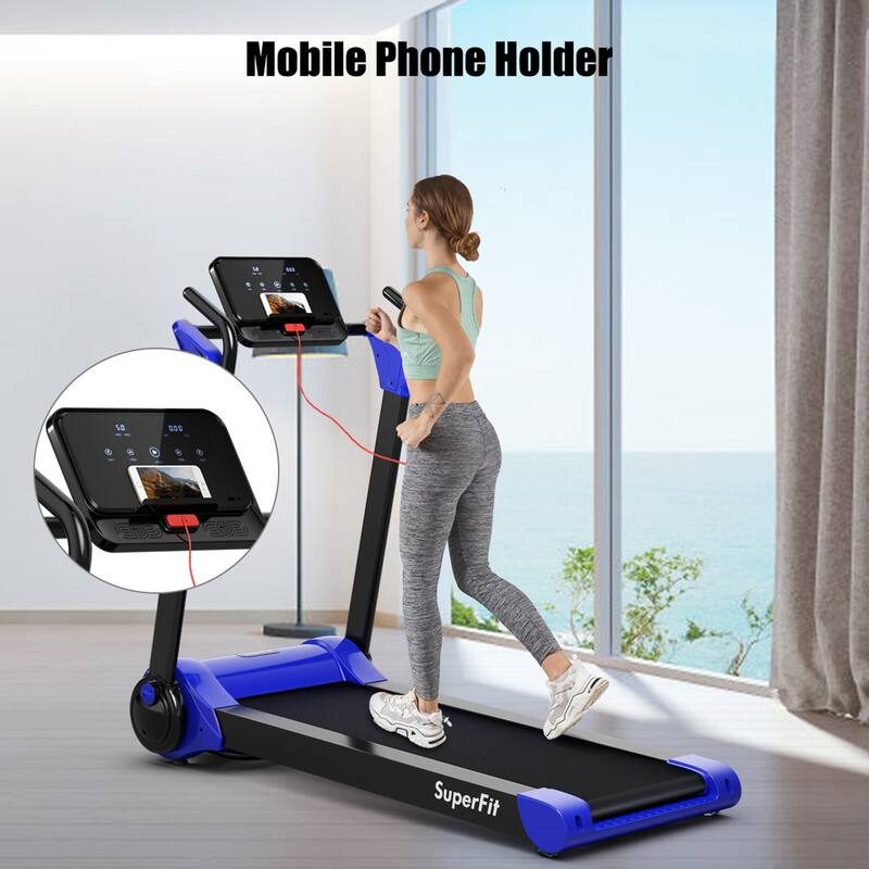 Gymax Folding 2.25HP Electric Treadmill Running Machine w/ LED Display