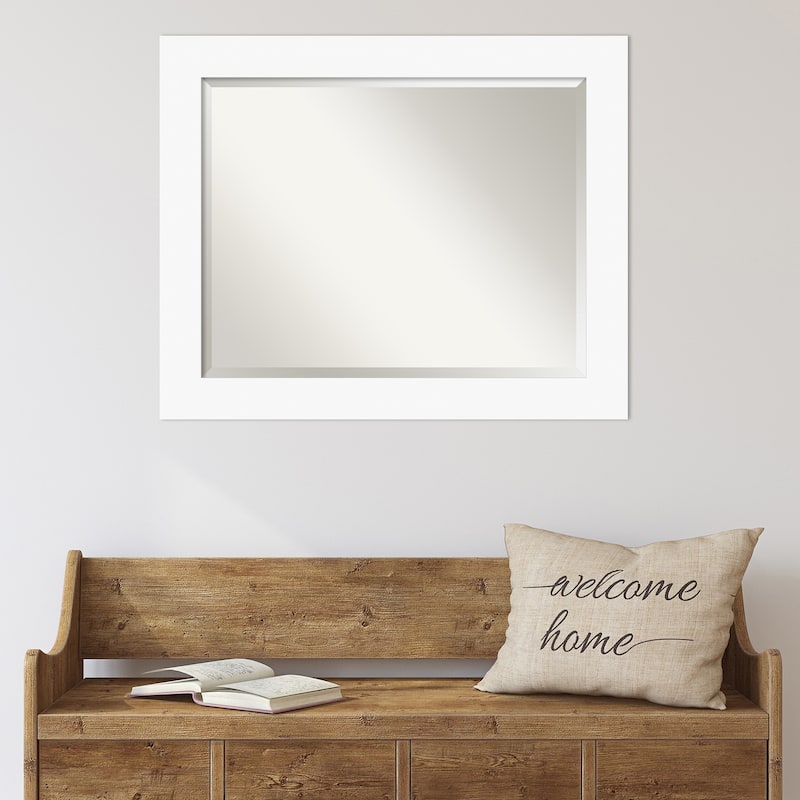Basic Beveled Wood Framed Wall Mirror