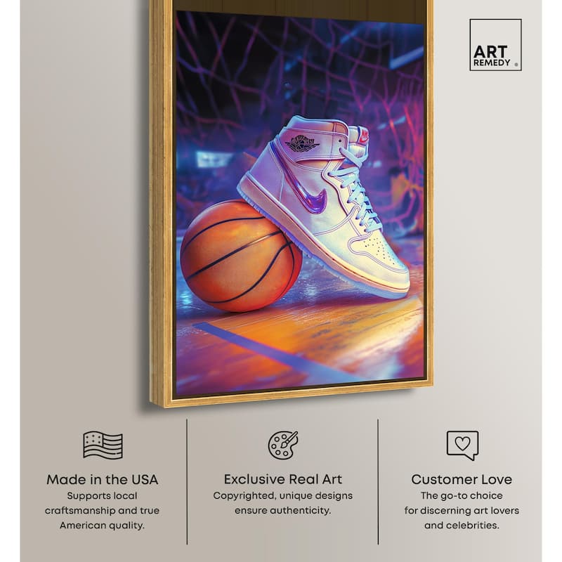 Neon Basketball Court Canvas by Art Remedy