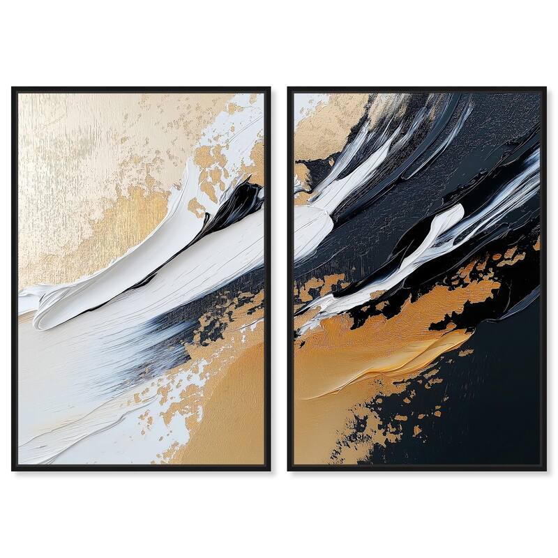 Forces III Canvas Set of 2 by Art Remedy - 10" x 15" - Black