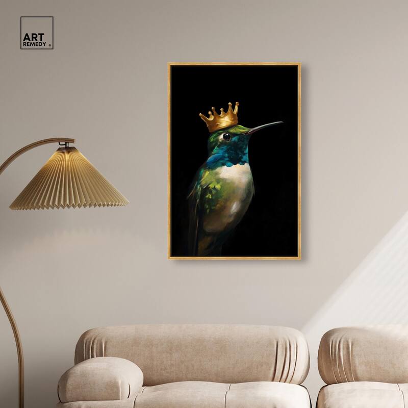 Crowned Azure Bird II Canvas by Art Remedy
