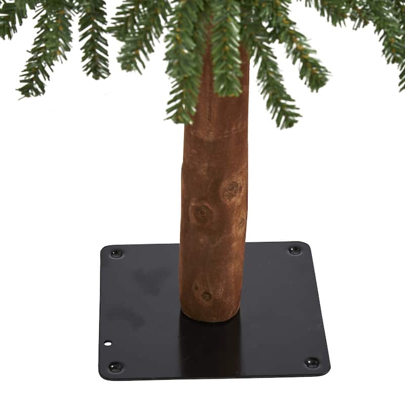 6ft. Grand Alpine Artificial Christmas Tree with 300 Clear Lights & 601 Branches on Trunk - Charming Festive X-Mas Tree