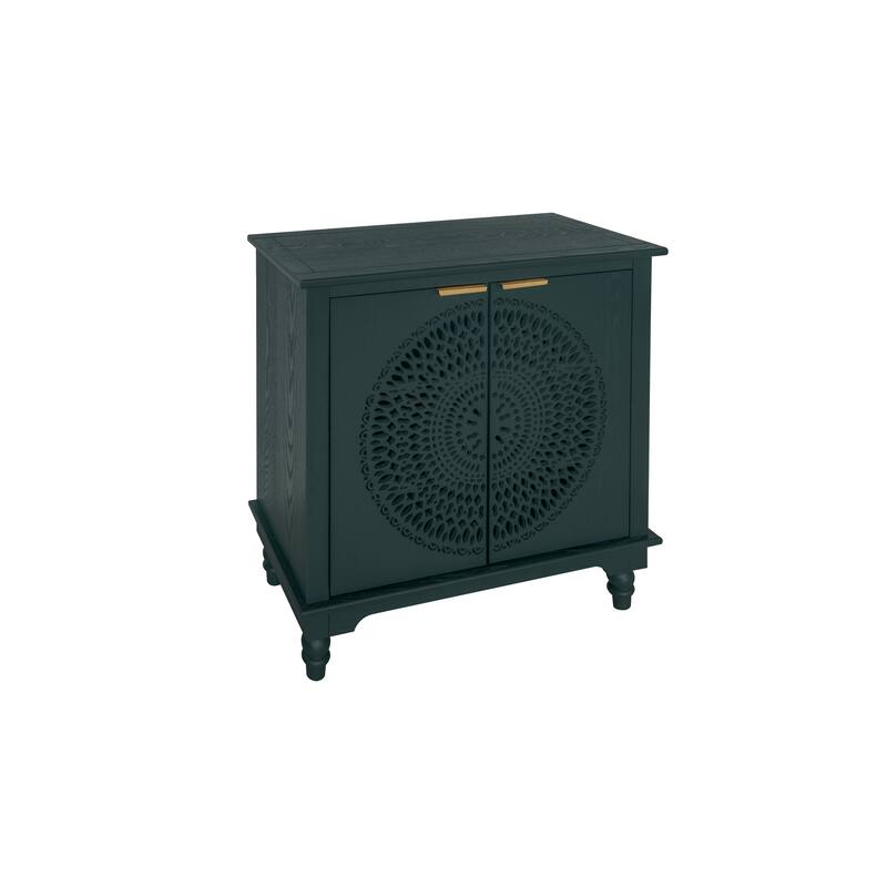 Hollow-Carved 2 Door Accent Cabinet