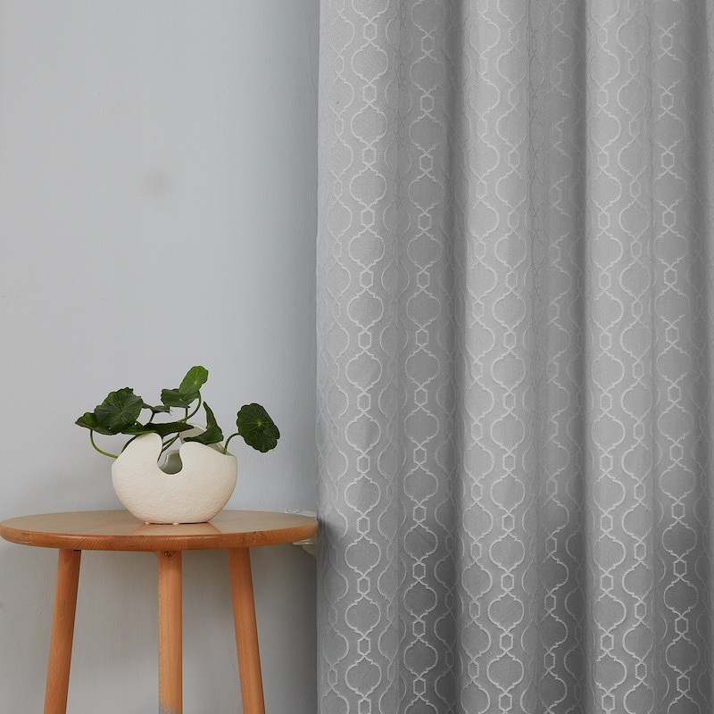 Deconovo Geometric Knitting Room Darkening Grommet Curtain(2 Panels)
