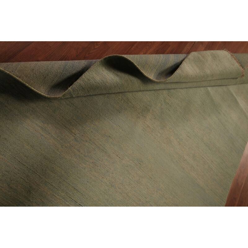 Modern Gabbeh Oriental Area Rug Handmade Green Modern Wool Carpet - 4'9" x 6'11"